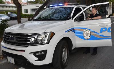 Coral Gables Police in Action Car with Lights